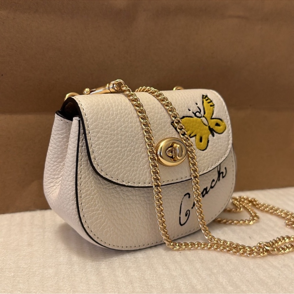 Coach Turnlock Card Case On A Chain In Sketch Print 🦋 CAM82 - Picture 4 of 7